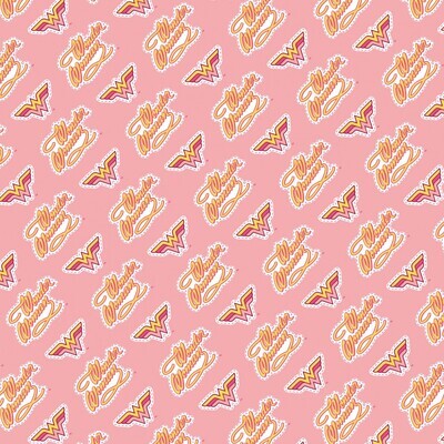 DC COMICS - Wonder Woman Logo Pink - Cotton - By Metre