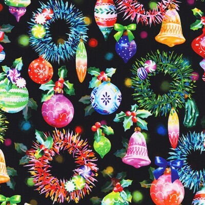 Ornaments Black - Cotton - From Fat Quarter