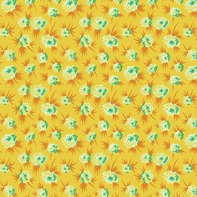 Floral Buds Yellow - Cotton - From 0.5 Metre