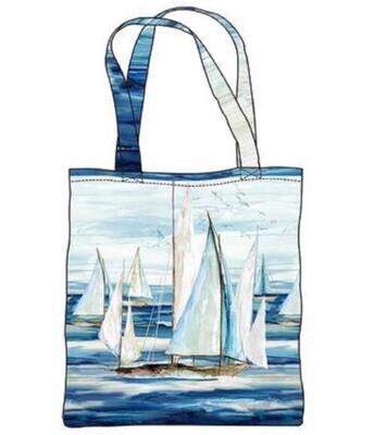 Sail Away - Cotton - Canvas Tote Bag Panel LAST ONE