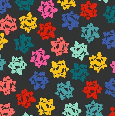 Christmas Bows Black - Cotton - From Fat Quarter