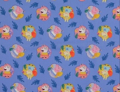 Peppa Pig Circles Blue - Cotton - Oeko-Tex Standard 100 - END BOLT 250 CM X 140 CM
