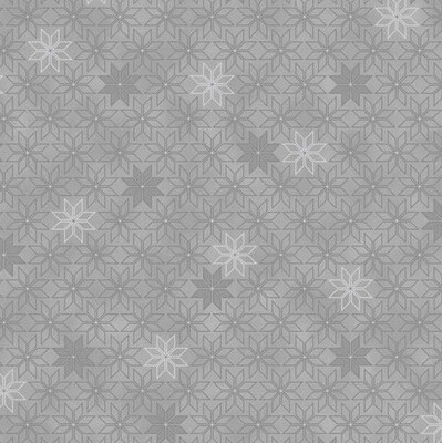 Scandi Snowflakes Grey Metallic 2 - Cotton - Oeko-Tex Standard - From Fat Quarter
