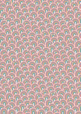 Little Rainbows Pastel Pink - Cotton - From 0.5 Metre