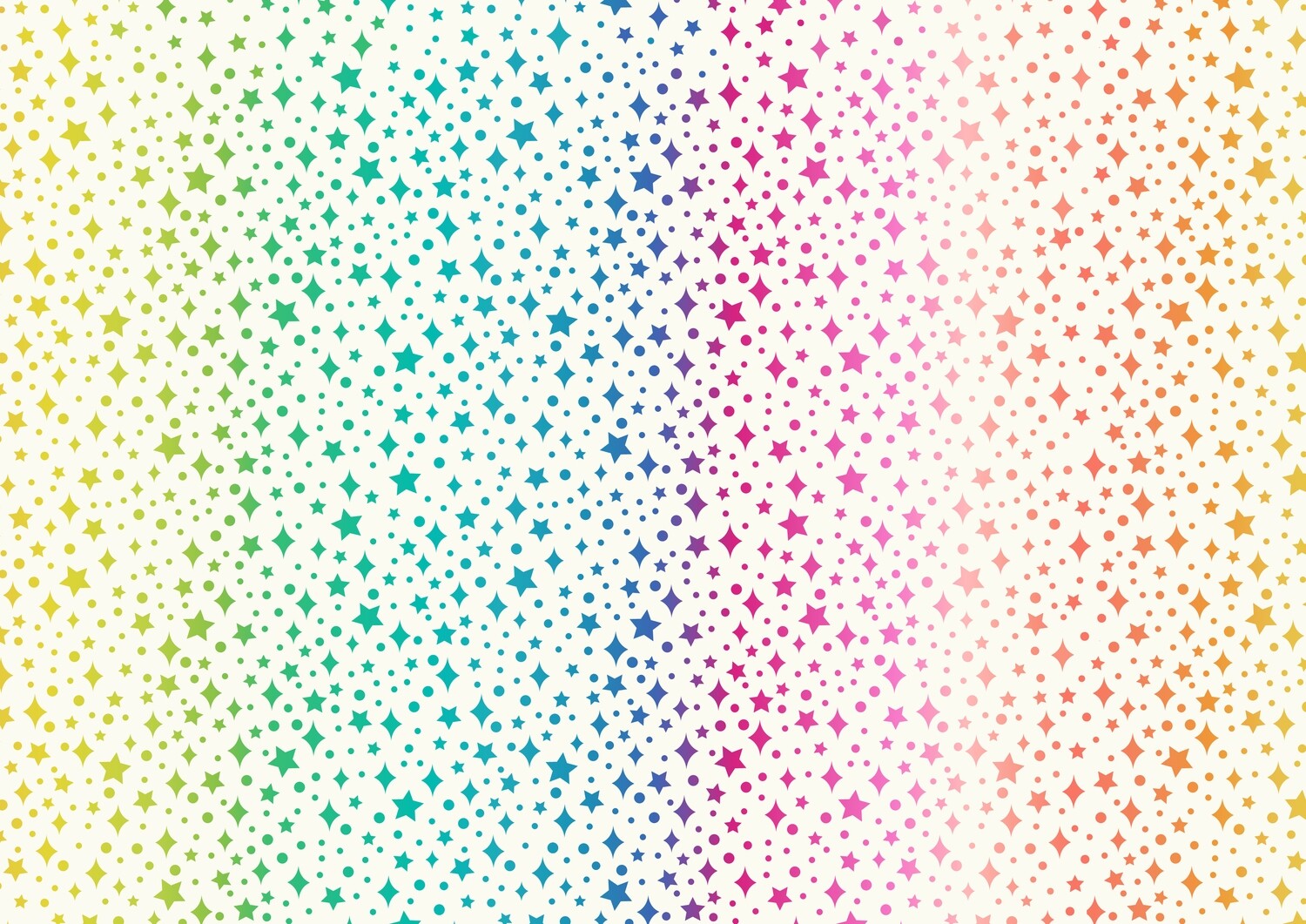 Rainbow Sparkles Cream - Cotton - From 0.5 Metre