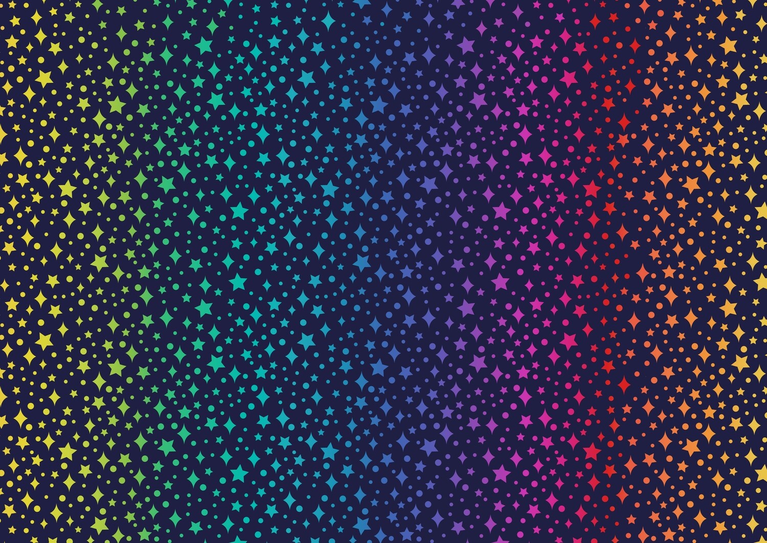 Rainbow Sparkles Black - Cotton - From 0.5 Metre