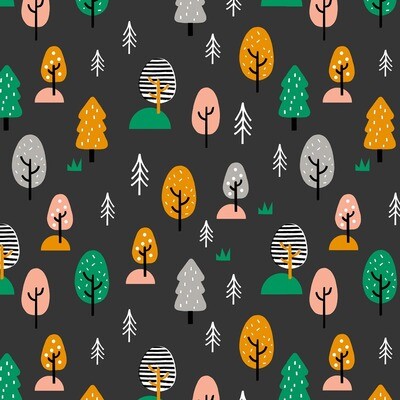 Trees Woodland - Cotton - REMNANT 180 CM X 110 CM