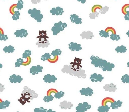 Rainbows Clouds - Cotton - Oeko-Tex Standard - By Metre
