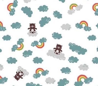 Rainbows Clouds - Cotton - Oeko-Tex Standard - From 0.5 Metre