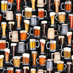 Beer Tankards Glasses Black - Cotton - From 0.5 Metre