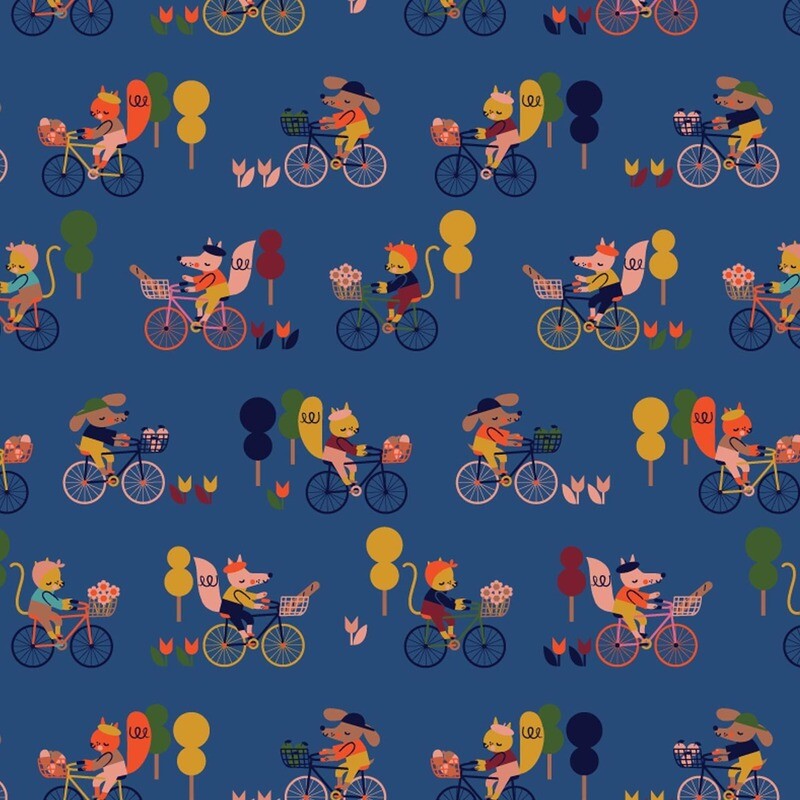 Bikes Blue - Cotton - By Metre
