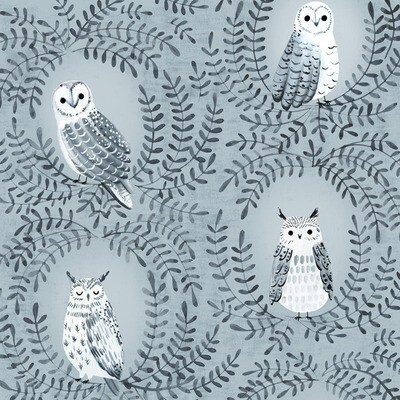 Nightfall Owls - Cotton - By 0.5 Metre