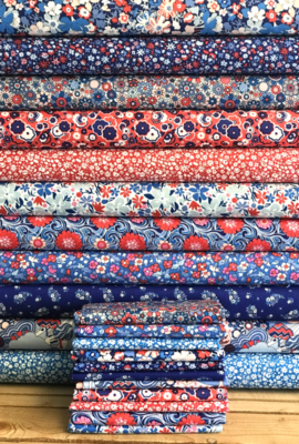 Retro Indigo Floral Carnaby Collection ALL- Liberty - Cotton - Bundle LAST ONE