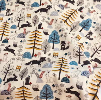 Woodland Animals - Cotton - From 0.5 Metre