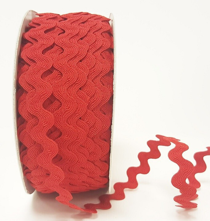 Ric Rac - Red - LARGE 13 mm - By Metre