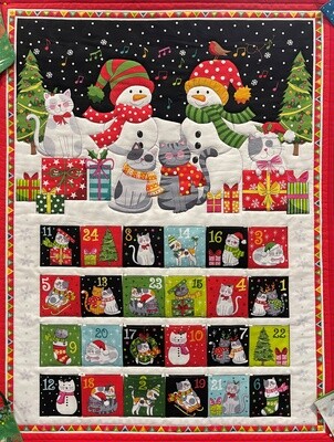 Advent Calendar Cats - Santa Paws - Panel OR Kit
