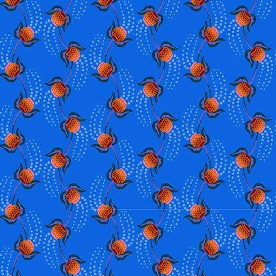 Flower Heads Blue - Anna Maria Horner - Cotton - By Metre