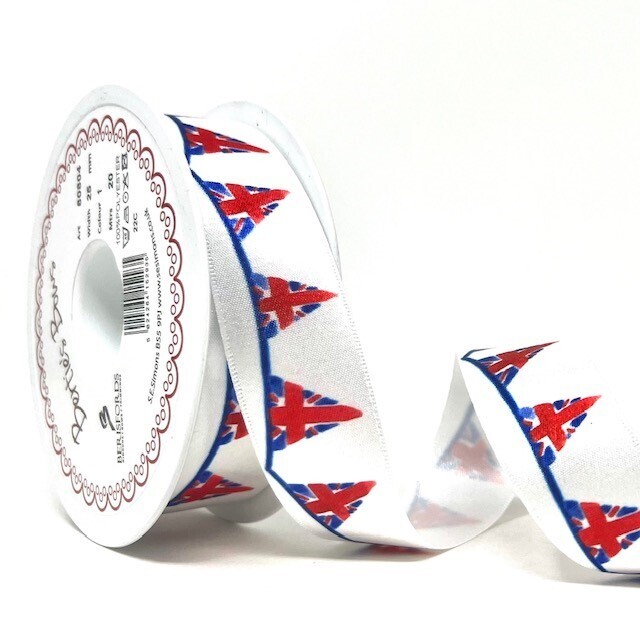 Union Jack Bunting - 25 mm Ribbon - By Metre