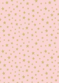 Stars Gold on Pink - METALLIC - Cotton - REMNANT 150 CM X 110 CM