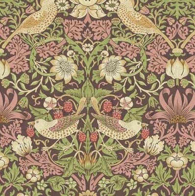 WILLIAM MORRIS - Strawberry Thief Chocolate - Thameside Collection - Cotton - 1 METRE