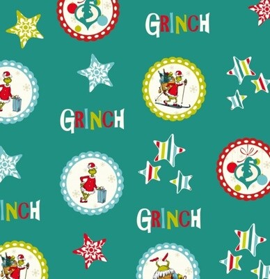 Grinch Christmas Baubles - Cotton - From Fat Quarter