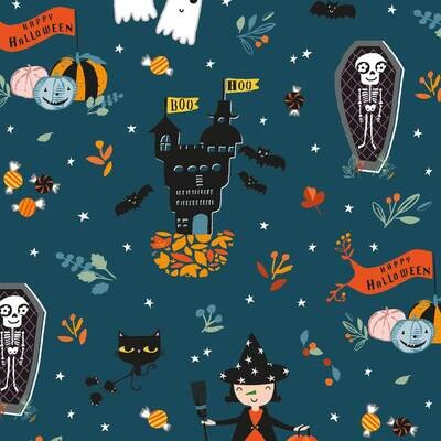 Halloween Boo Hoo - Cotton - From 0.5 Metre