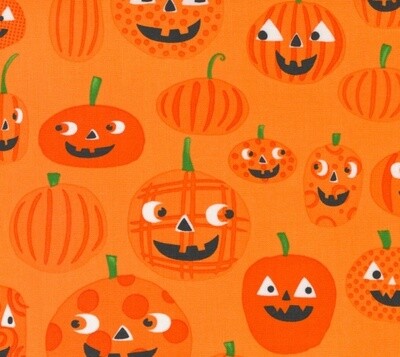 Halloween Pumpkins Orange - Cotton - From 0.5 Metre