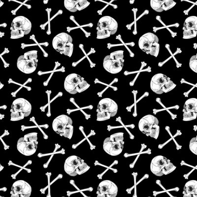 Skulls Bones - Cotton - From 0.5 Metre