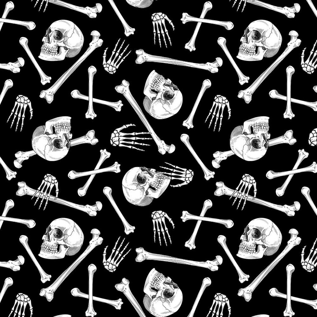 Skeletons - Cotton -By Metre