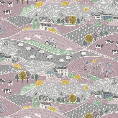 Countryside Lilac - Cotton - From 0.5 Metre