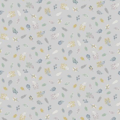 Sprigs Grey - Cotton - From 0.5 Metre