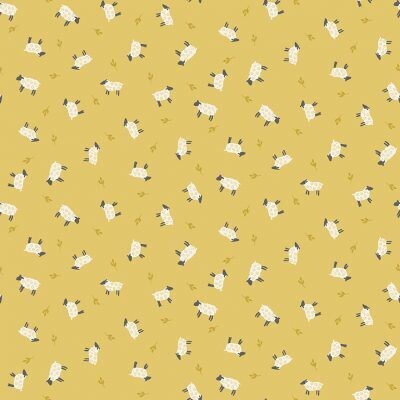 Sheep Yellow - Cotton - From 0.5 Metre