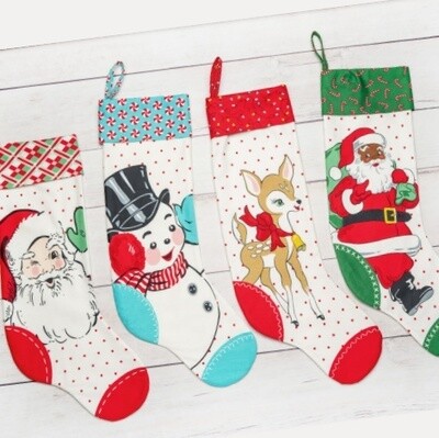 Holly Jolly Stocking Label - Cotton - Panel