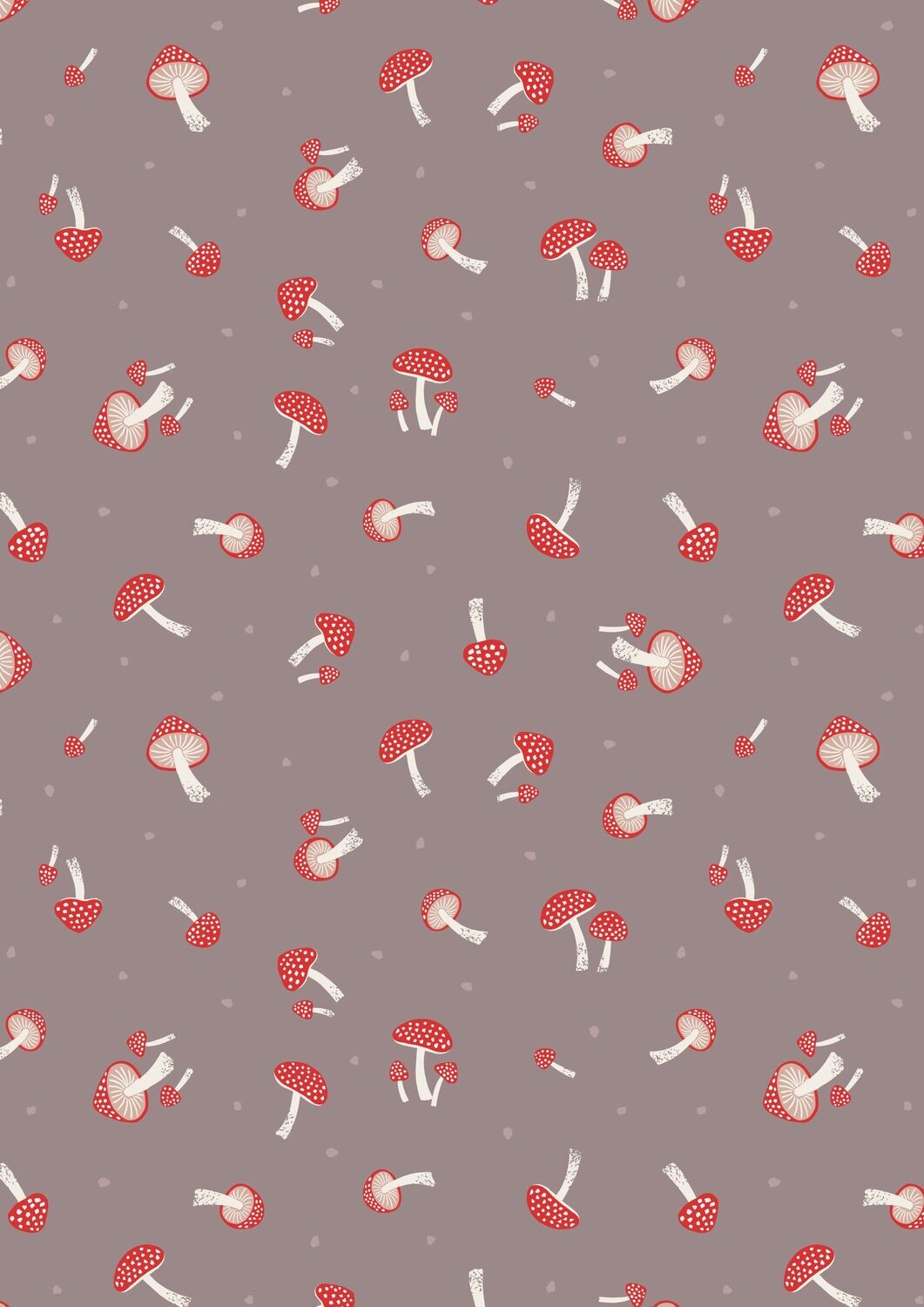 Mushrooms Grey - Cotton - REMNANT 68 CM X 110 CM