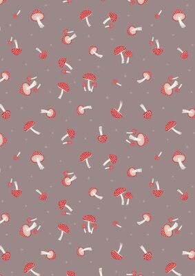 Mushrooms Grey - Cotton - REMNANT 68 CM X 110 CM