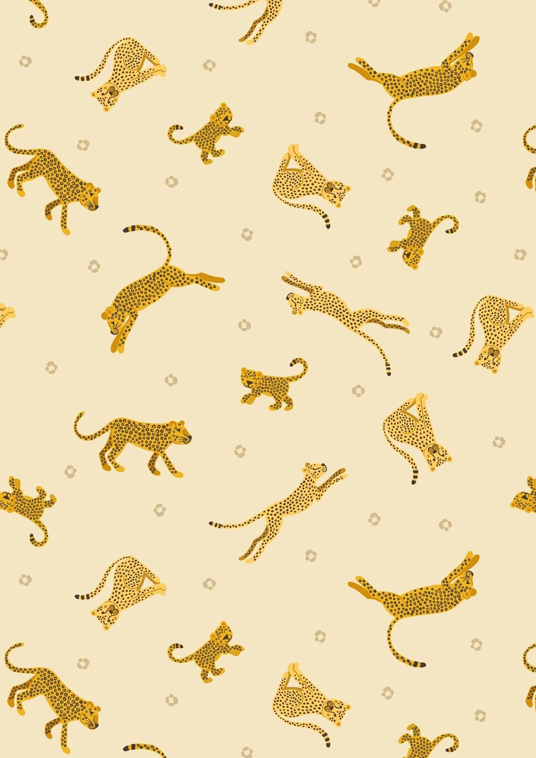Leopards Cheetahs Cream - Cotton - By Metre