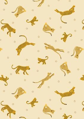Leopards Cheetahs Cream - Cotton - From 0.5 Metre