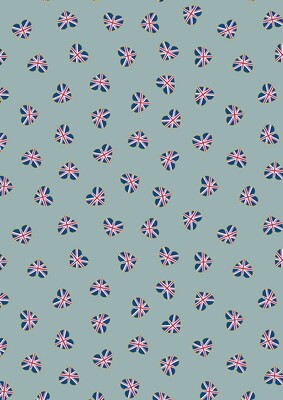 Union Jack Hearts Blue - Cotton - From 0.5 Metre