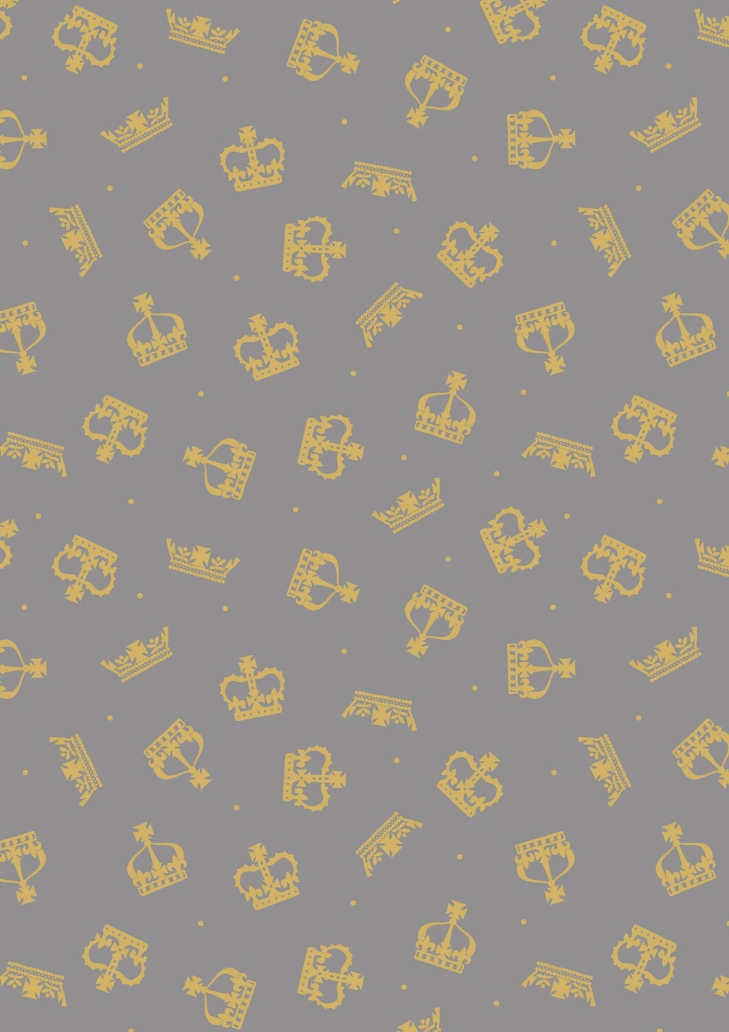 Crowns Grey - Cotton - From 0.5 Metre