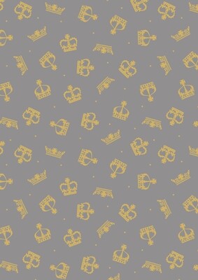 Crowns Grey - Cotton - From 0.5 Metre
