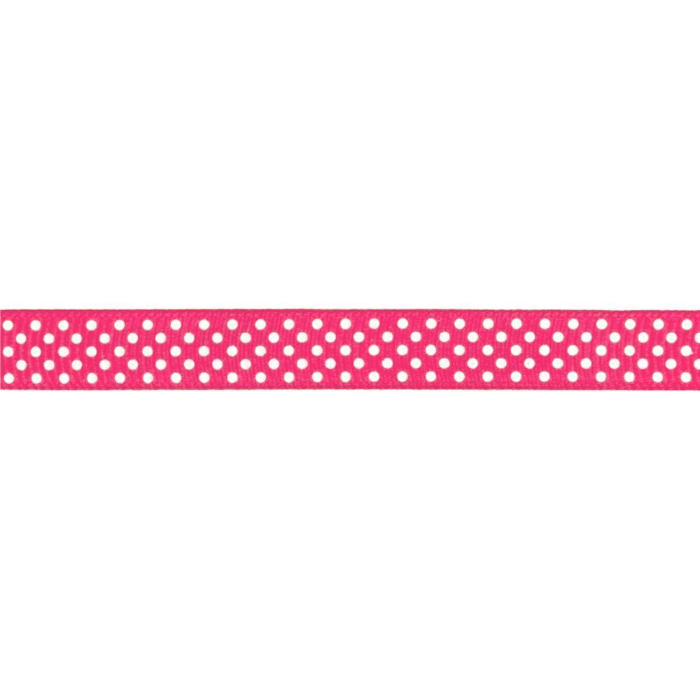 Hot Pink Spotty Ribbon - by Metre