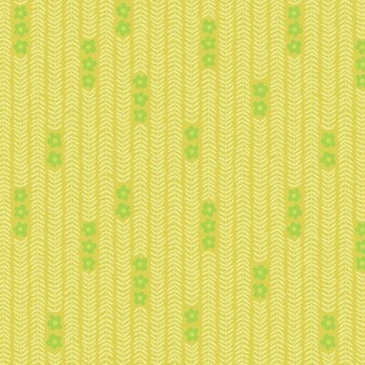 Floral Garland Citron - Cotton - REMNANT 220 CM X 110 CM