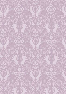 Hares Bunny Dusky Lilac - Cotton - From 0.5 Metre