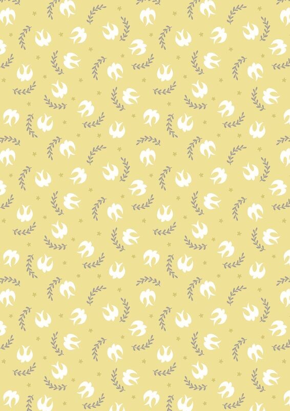 Swallows Yellow - Cotton - REMNANT 230 CM X 110 CM