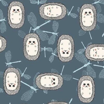 Hedgehog Blue - Cotton - From 0.5 Metre