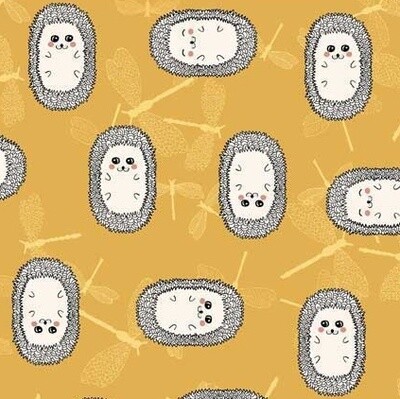Hedgehog Yellow - Cotton - From 0.5 Metre