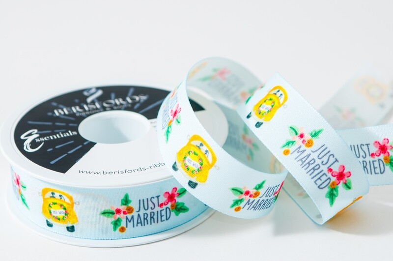 WEDDING - Just Married - 25 mm Ribbon - By Metre
