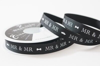 WEDDING - Mr &amp; Mr Wedding - 16 mm Ribbon - By Metre