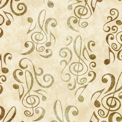 Music Notes - Wide / Quilt Backing - 274 cm Wide - From 0.5 Metre