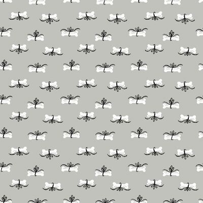 Dog Bones Grey - Cotton - REMNANT 170 CM X 110 CM